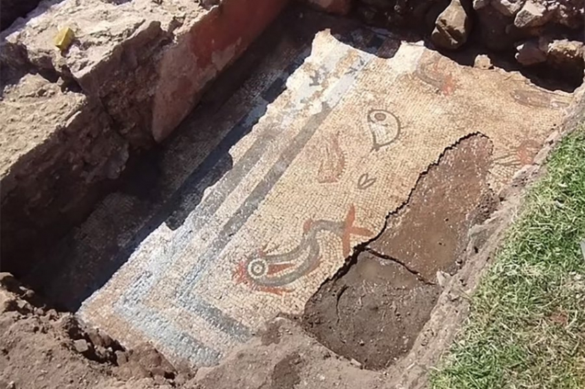 В Англии найдена потрясающая 2000-летняя мозаика с изображением дельфинов и рыб